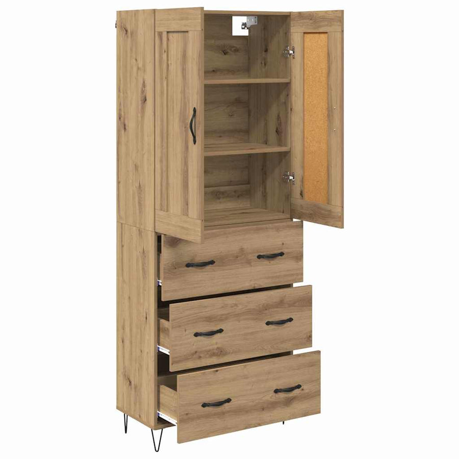 Highboard Artisan Eiken 69,5 x 34 x 180 cm Bewerkt hout
