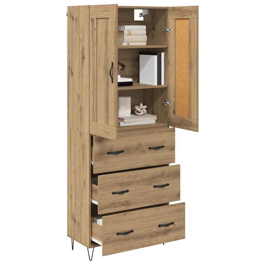 Highboard Artisan Eiken 69,5 x 34 x 180 cm Bewerkt hout