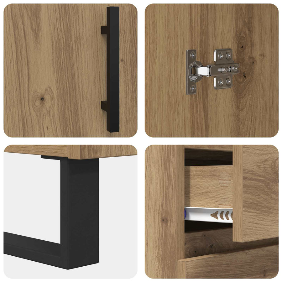 Hoge kast Artisan Eiken 69,5 x 34 x 180 cm Bewerkt hout