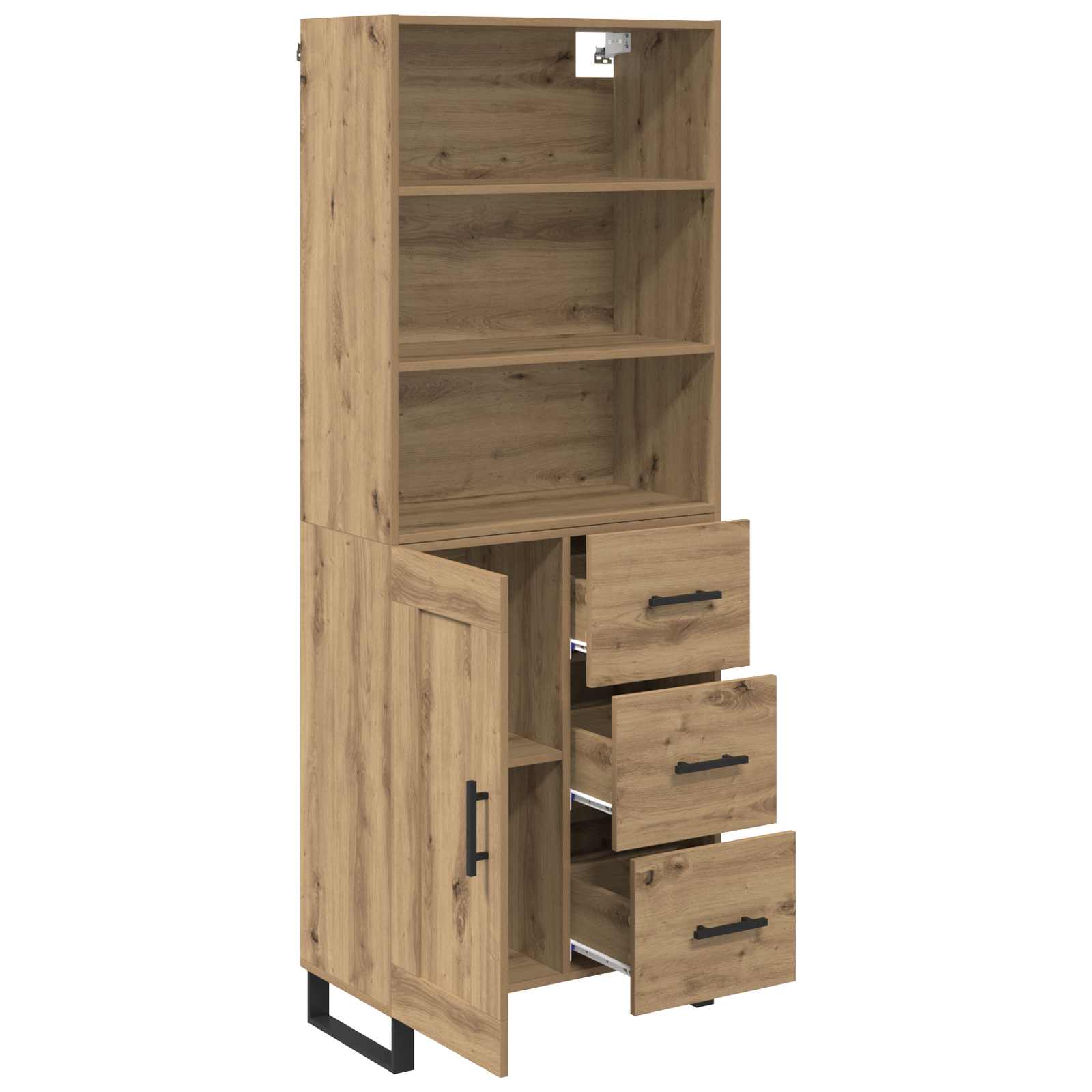 Hoge kast Artisan Eiken 69,5 x 34 x 180 cm Bewerkt hout