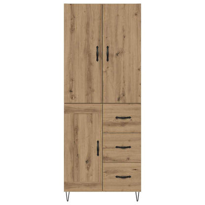 Hoge kast met lade 2 pcs Artisan Eiken Geengineerd Hout en Glas