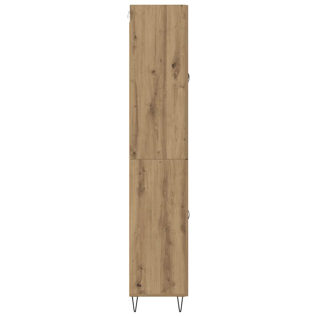 Hoge kast met lade 2 pcs Artisan Eiken Geengineerd Hout en Glas