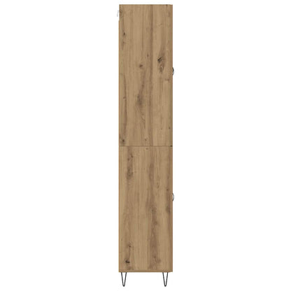 Hoge kast met lade 2 pcs Artisan Eiken Geengineerd Hout en Glas