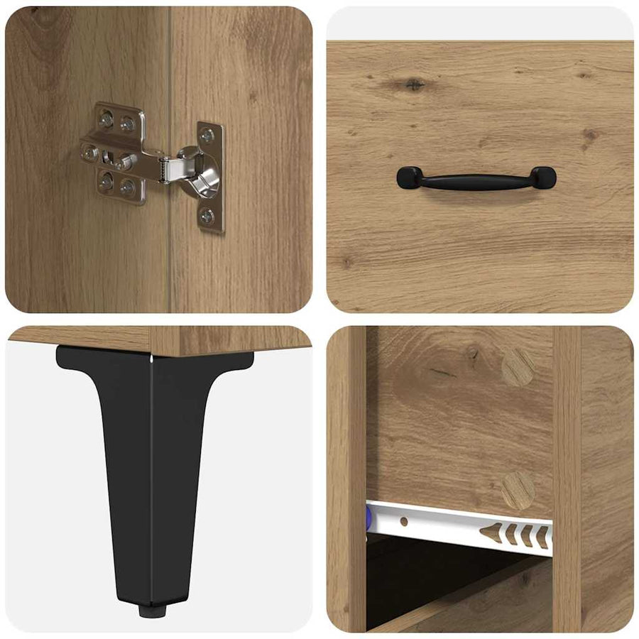 Highboard Artisan Eiken 69,5 x 34 x 180 cm Bewerkt hout