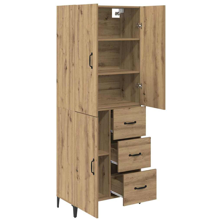 Highboard Artisan Eiken 69,5 x 34 x 180 cm Bewerkt hout