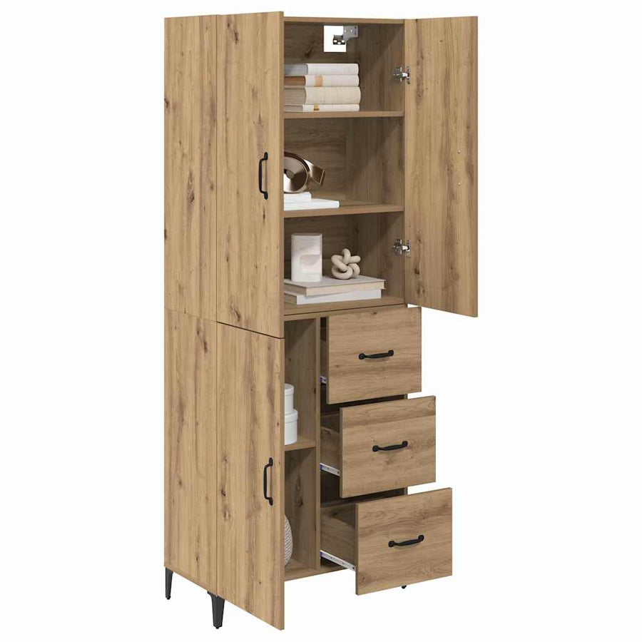 Highboard Artisan Eiken 69,5 x 34 x 180 cm Bewerkt hout