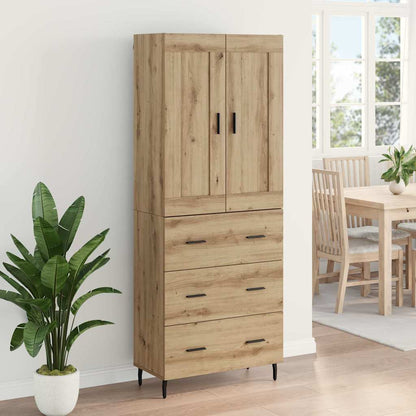 Hoge kast met lade 2 pcs Artisan Eiken Bewerkt hout