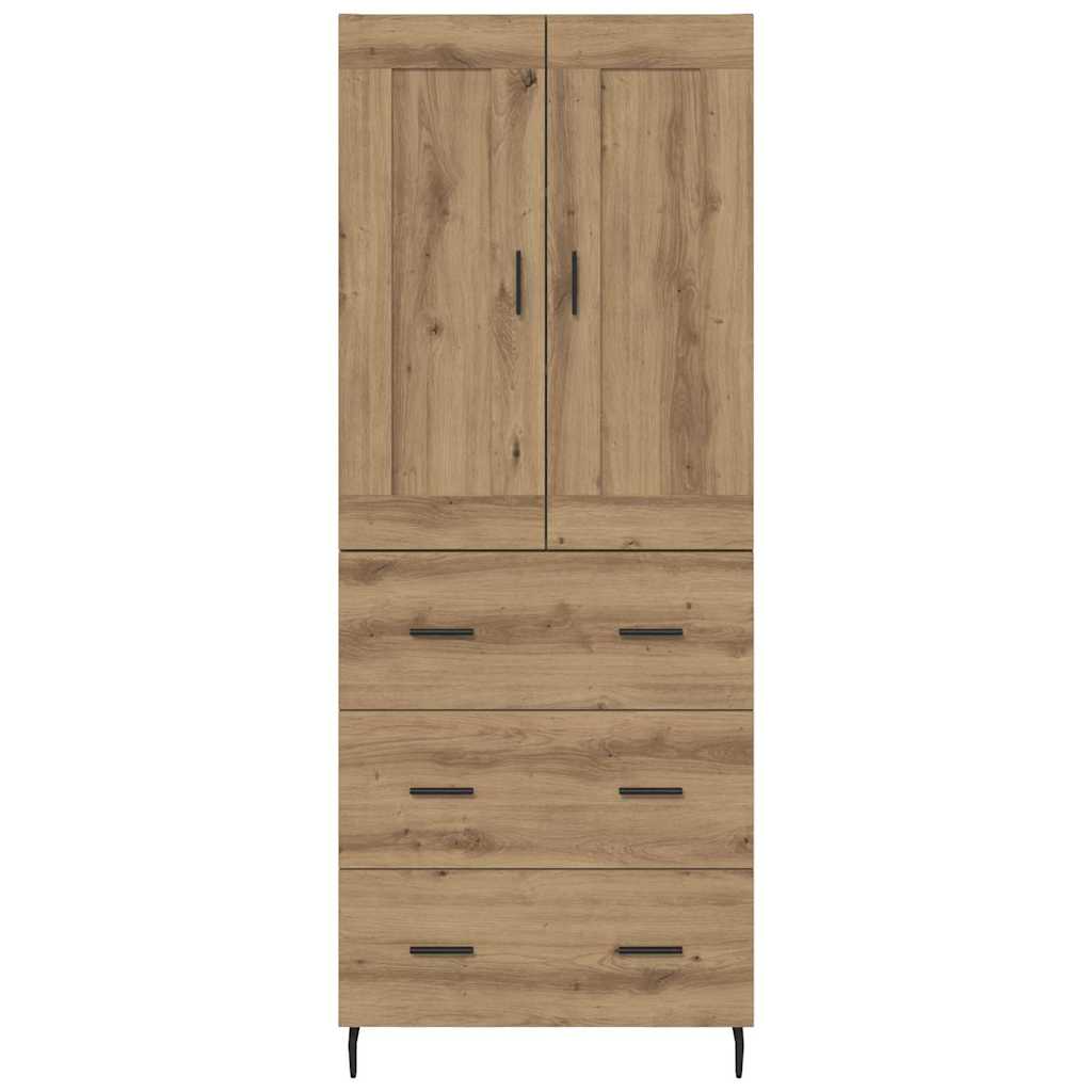 Hoge kast met lade 2 pcs Artisan Eiken Bewerkt hout
