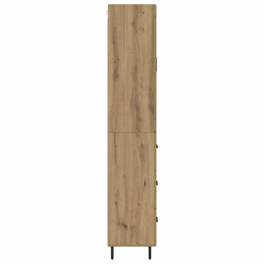 Hoge kast met lade 2 pcs Artisan Eiken Bewerkt hout