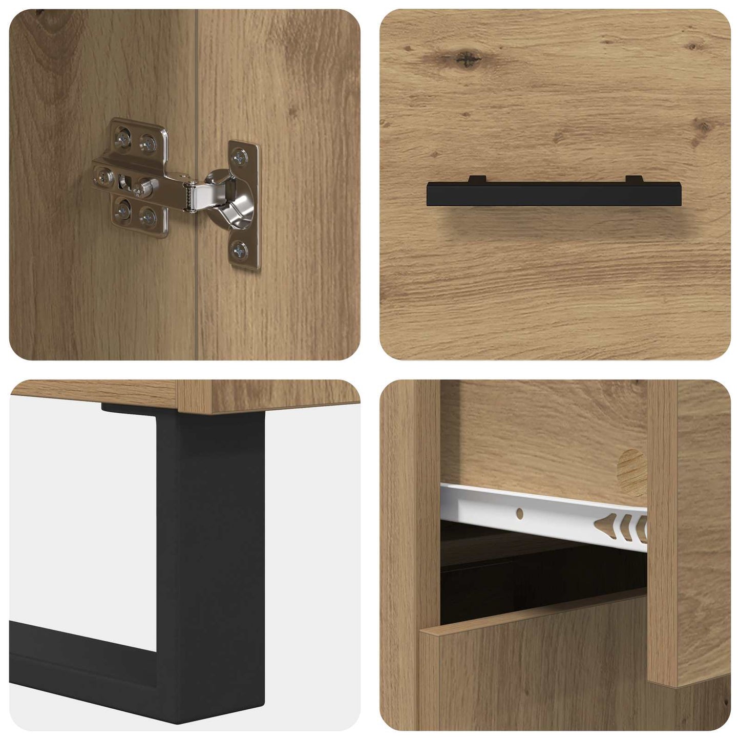 Hoge kast Artisan Eiken 69,5 x 34 x 180 cm Bewerkt hout