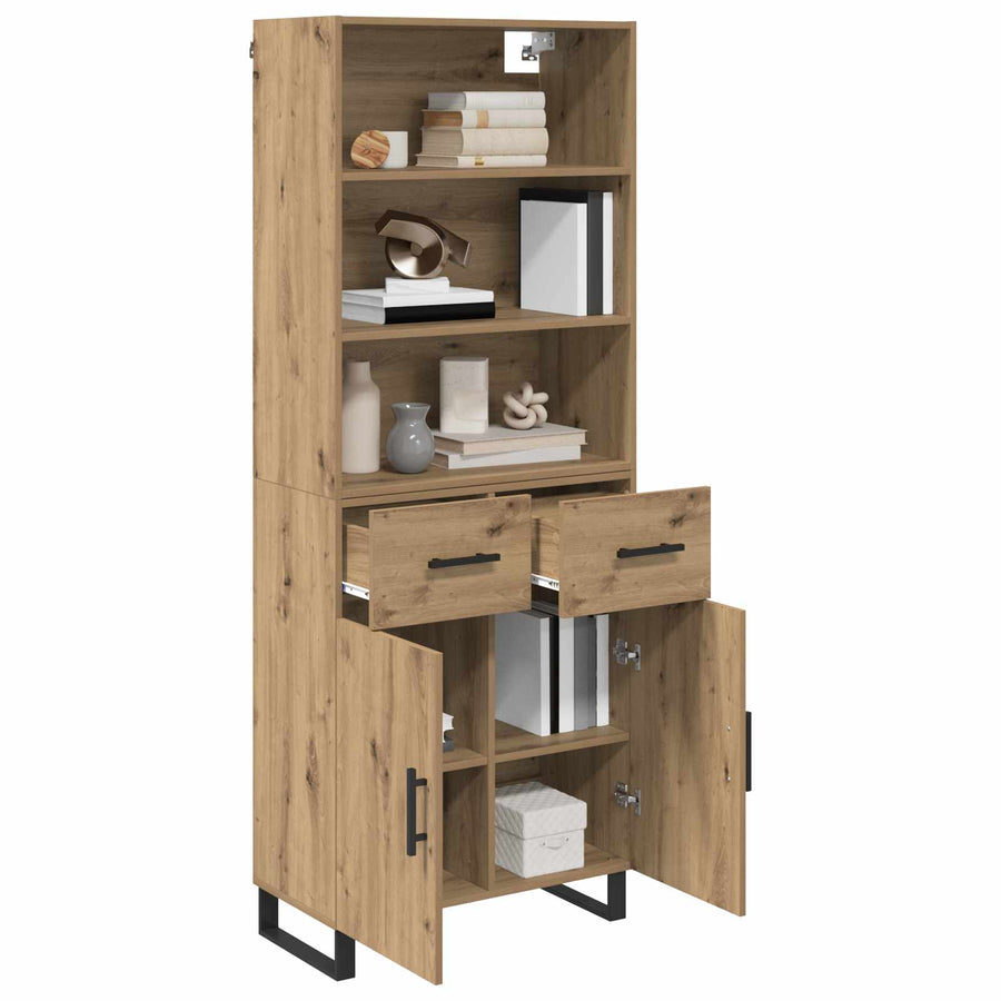 Hoge kast Artisan Eiken 69,5 x 34 x 180 cm Bewerkt hout