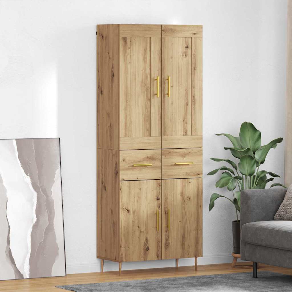 Hoge kast met lade Artisan Eiken 69,5 x 34 x 180 cm Bewerkt hout