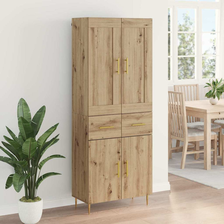 Hoge kast met lade Artisan Eiken 69,5 x 34 x 180 cm Bewerkt hout