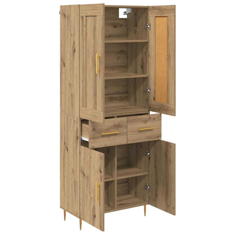 Hoge kast met lade Artisan Eiken 69,5 x 34 x 180 cm Bewerkt hout