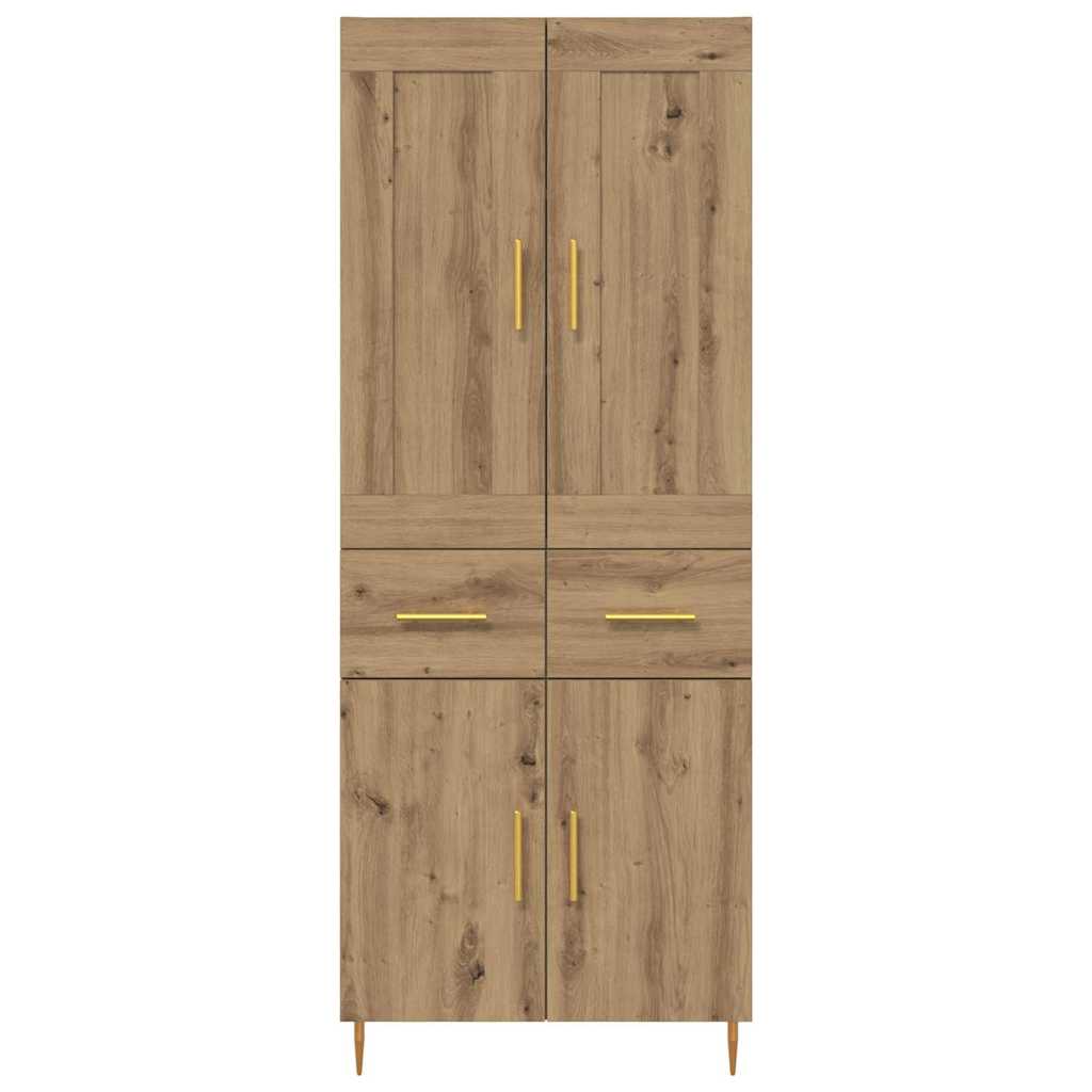 Hoge kast met lade Artisan Eiken 69,5 x 34 x 180 cm Bewerkt hout