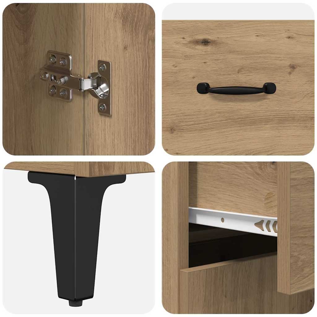 Highboard Artisan Eiken 69,5 x 34 x 180 cm Bewerkt hout