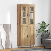 Hoge kast 69,5x34x180 cm geengineerd hout glas