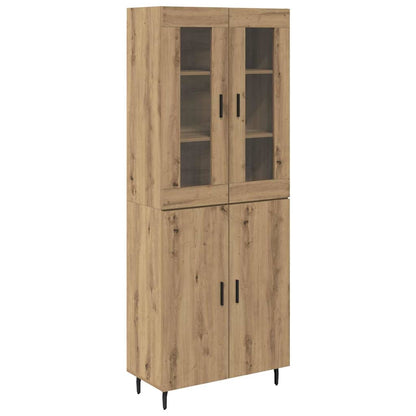 Hoge kast 2 pcs Artisan Eiken Geengineerd Hout en Glas