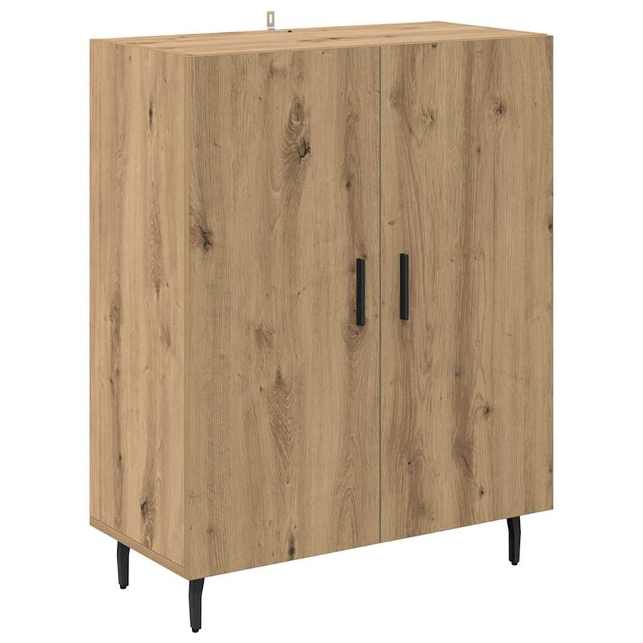 Hoge kast 2 pcs Artisan Eiken Geengineerd Hout en Glas