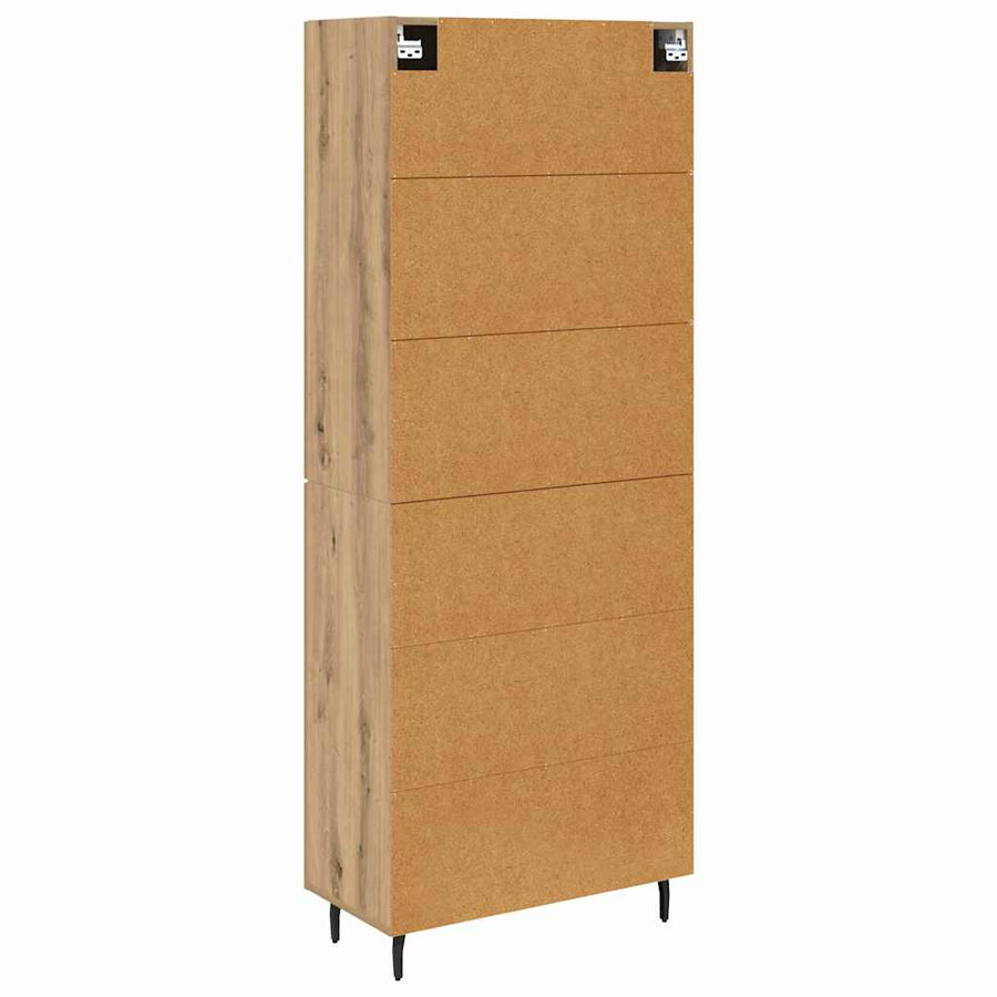 Hoge kast 2 pcs Artisan Eiken Geengineerd Hout en Glas