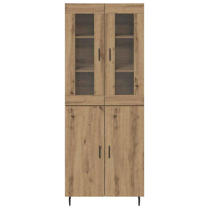 Hoge kast 2 pcs Artisan Eiken Geengineerd Hout en Glas