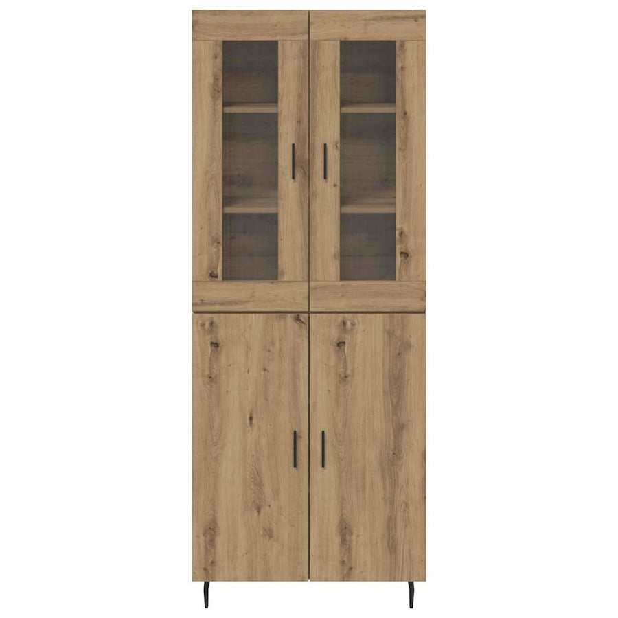 Hoge kast 2 pcs Artisan Eiken Geengineerd Hout en Glas