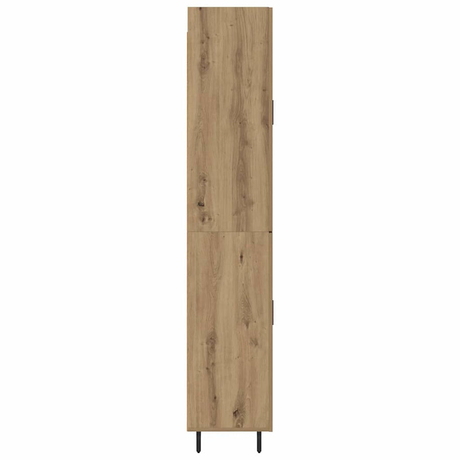 Hoge kast 2 pcs Artisan Eiken Geengineerd Hout en Glas