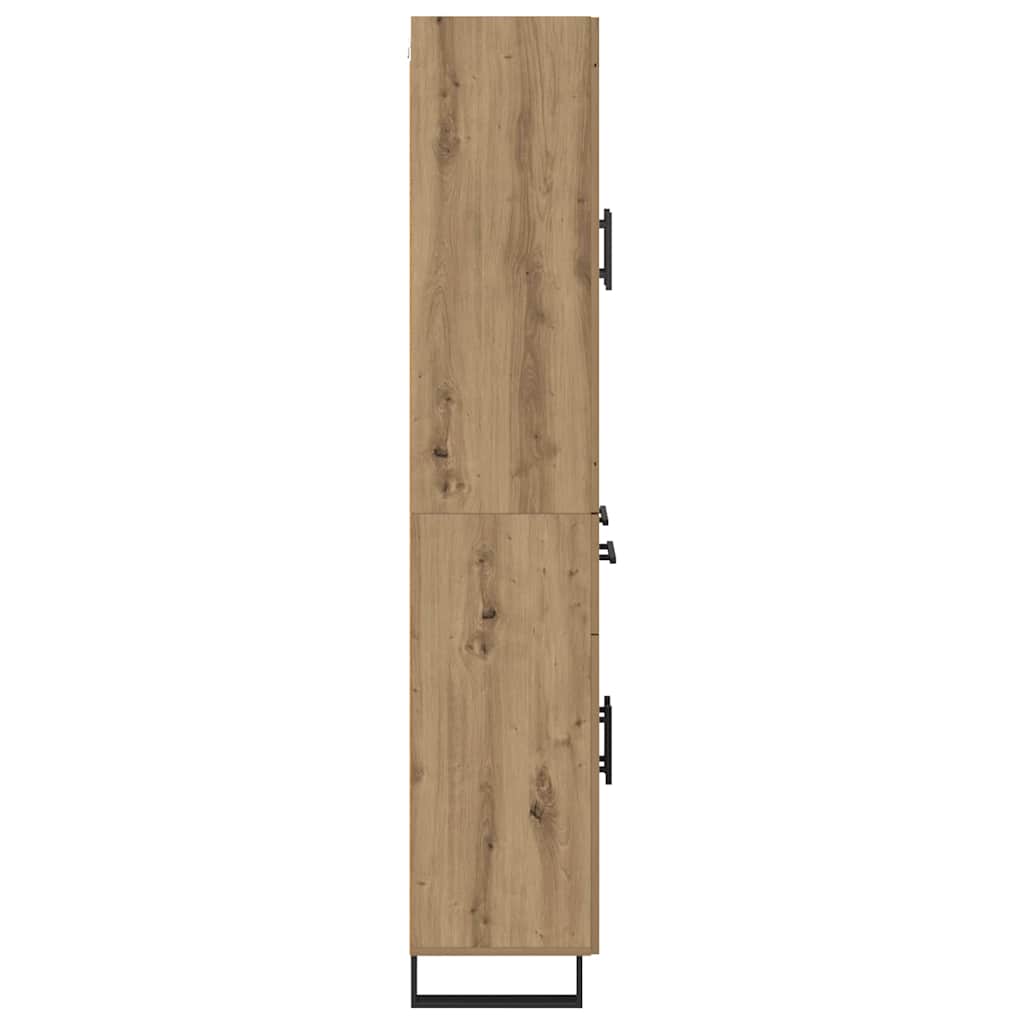 Hoge kast met lade 2 pcs Artisan Eiken Geengineerd Hout en Glas