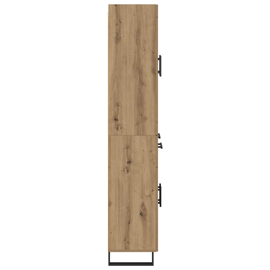Hoge kast met lade 2 pcs Artisan Eiken Geengineerd Hout en Glas