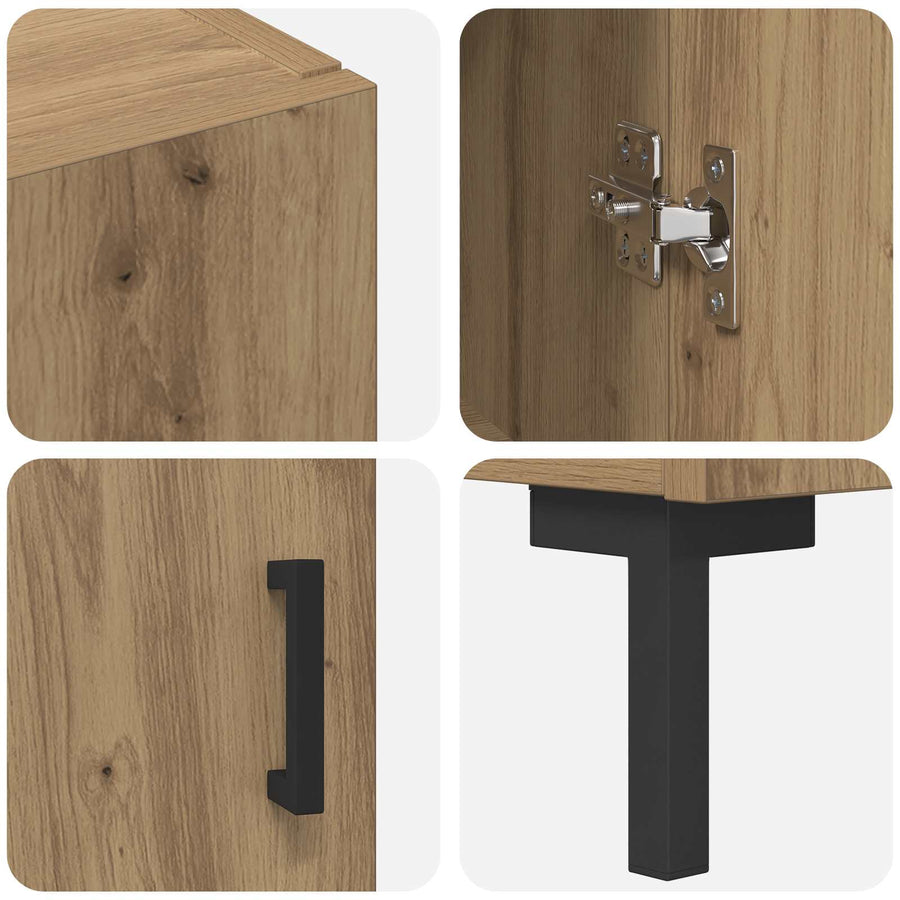 Highboard Artisan Eiken 69,5 x 34 x 180 cm Bewerkt hout