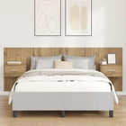 Headboard with drawer cabinet, 3 pcs, engineered wood, Artisan Oak