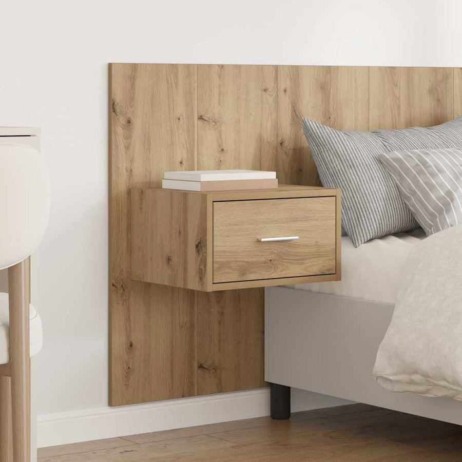 Hoofdbord Met Kast met lade 3 pcs Artisan Eiken Bewerkt hout