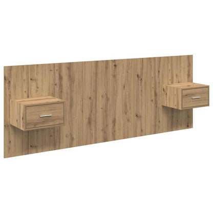 Hoofdbord Met Kast met lade 3 pcs Artisan Eiken Bewerkt hout
