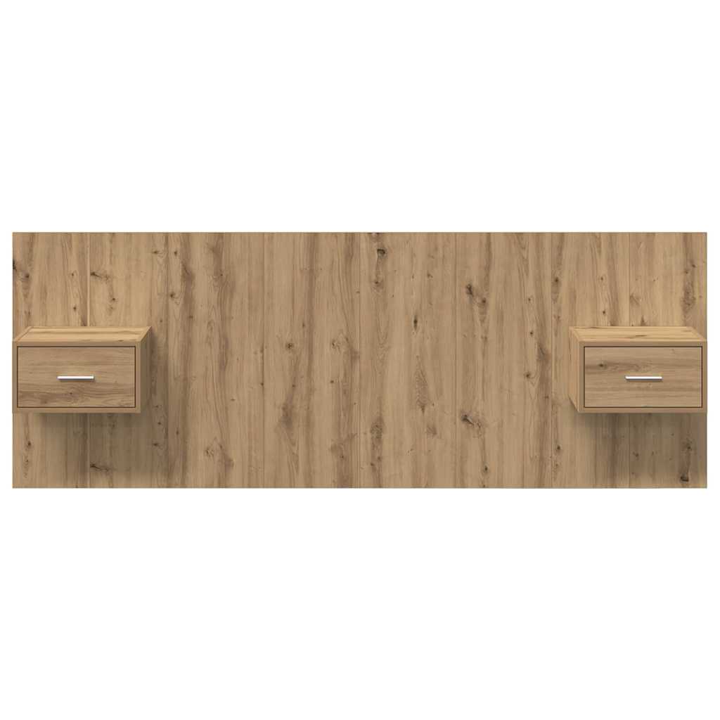 Hoofdbord Met Kast met lade 3 pcs Artisan Eiken Bewerkt hout
