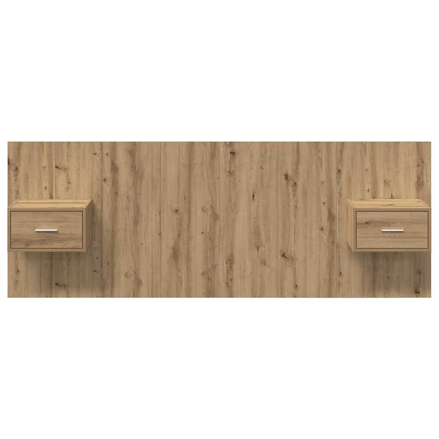 Hoofdbord Met Kast met lade 3 pcs Artisan Eiken Bewerkt hout