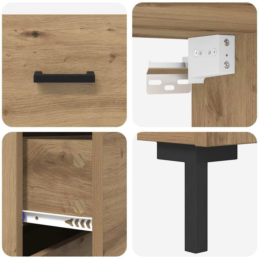 Hoge kast Artisan Eiken 69,5 x 32,5 x 180 cm Bewerkt hout