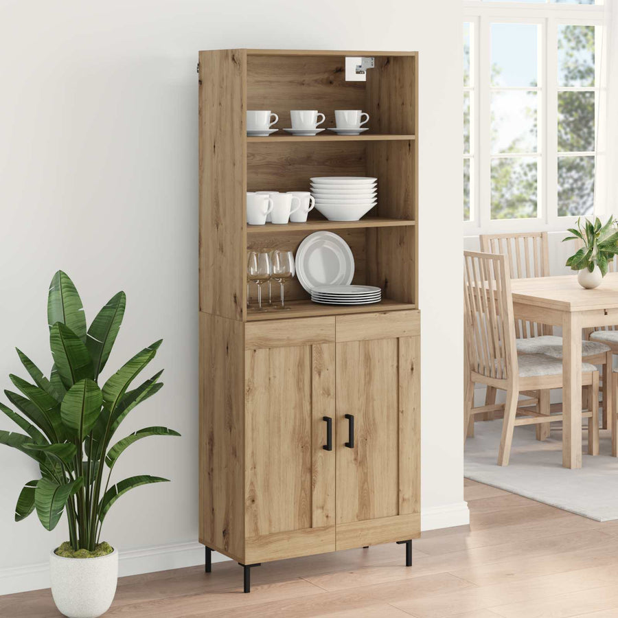 Hoge kast Artisan Eiken 69,5 x 34 x 180 cm Bewerkt hout