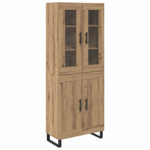 Hoge kast 2 pcs Artisan Eiken Geengineerd Hout en Glas