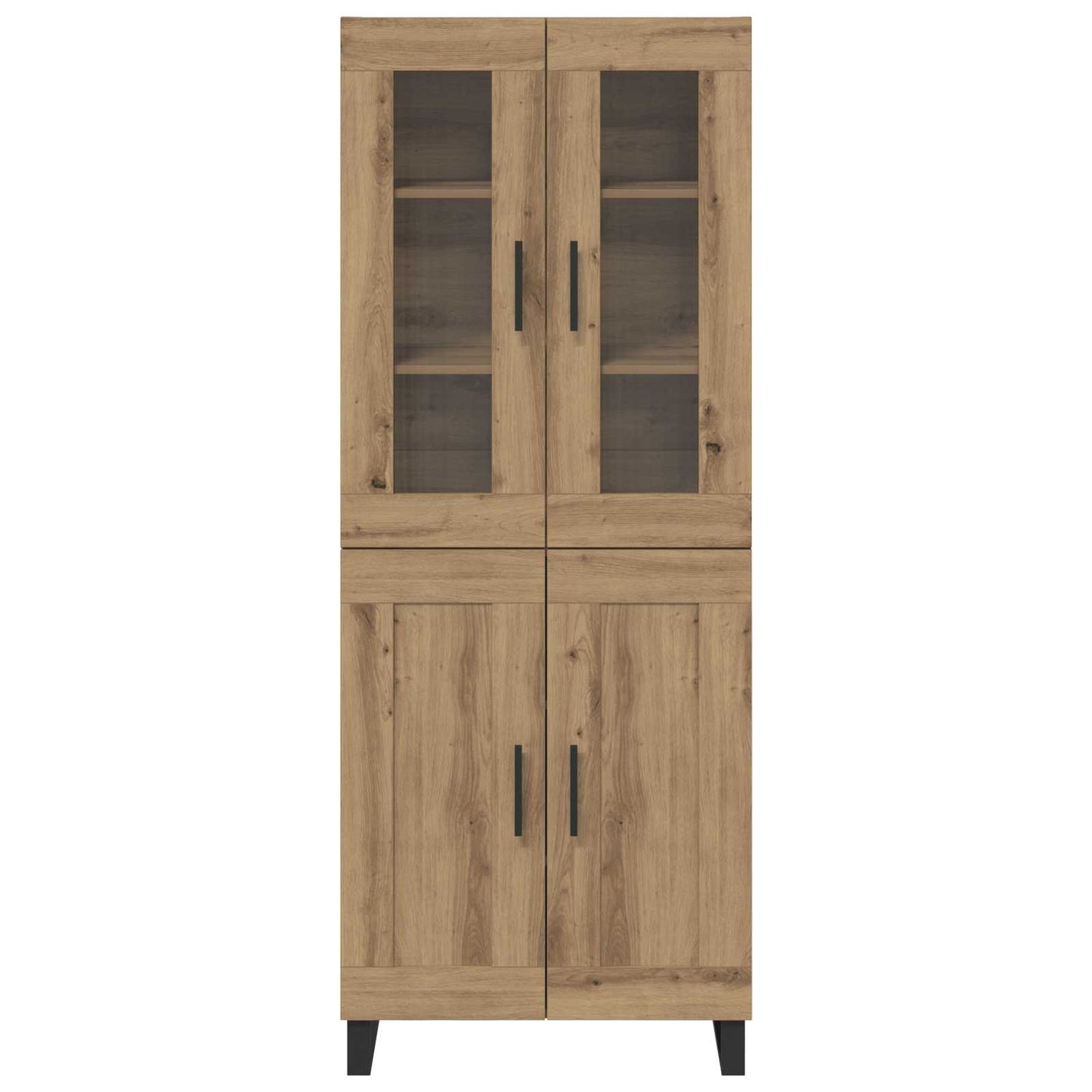 Hoge kast 2 pcs Artisan Eiken Geengineerd Hout en Glas