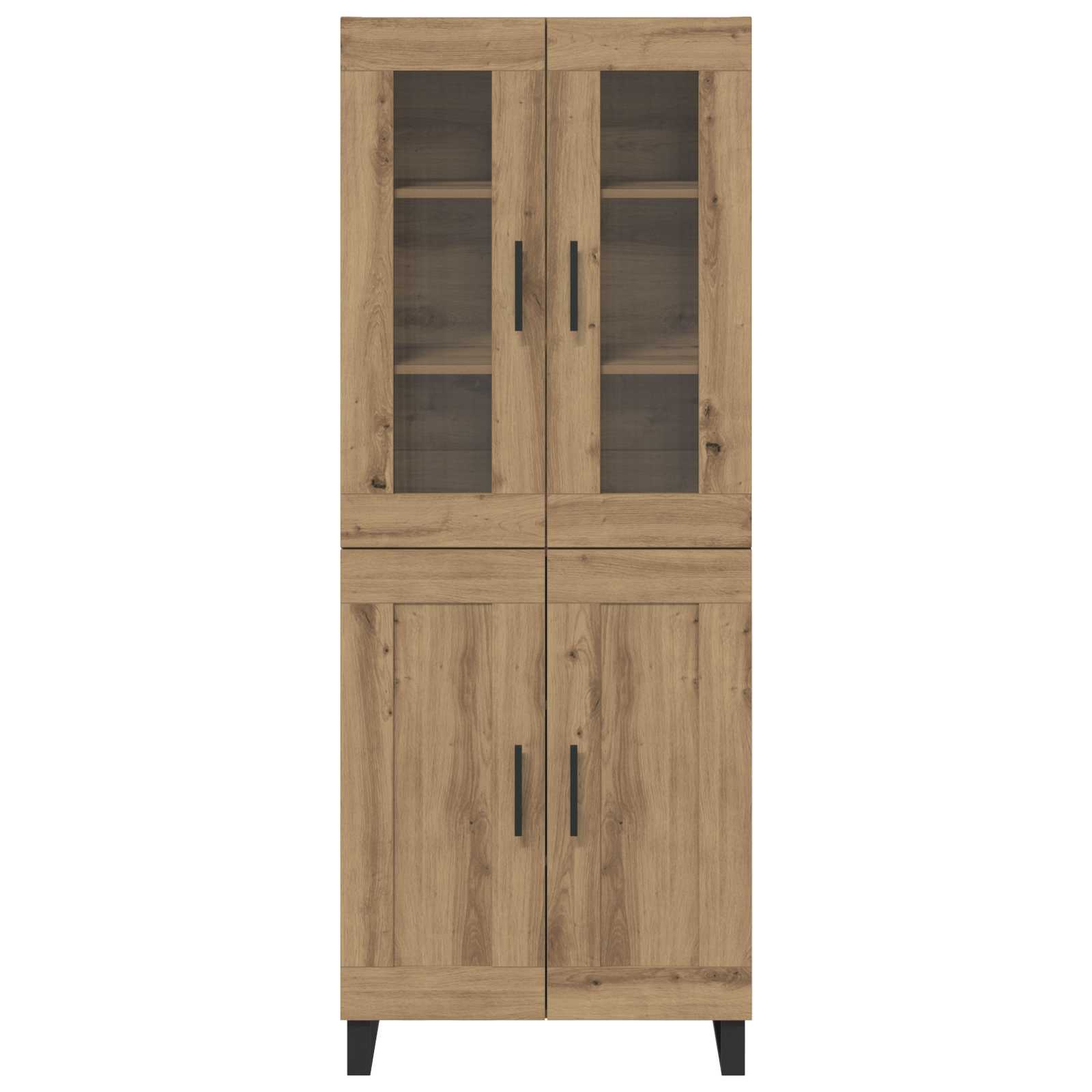 Hoge kast 2 pcs Artisan Eiken Geengineerd Hout en Glas