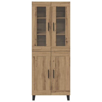 Hoge kast 2 pcs Artisan Eiken Geengineerd Hout en Glas
