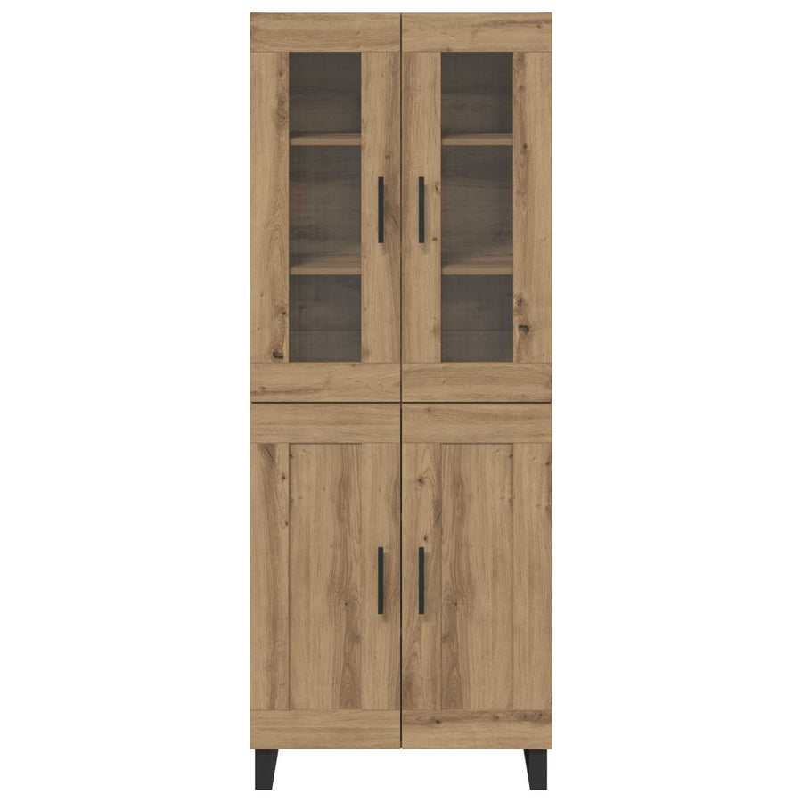 Hoge kast 2 pcs Artisan Eiken Geengineerd Hout en Glas