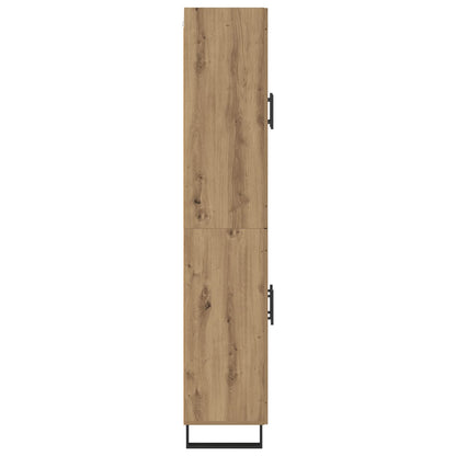 Hoge kast 2 pcs Artisan Eiken Geengineerd Hout en Glas