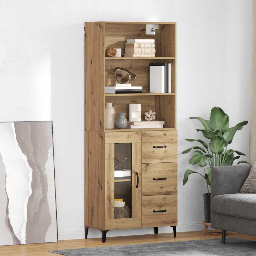 Hoge kast Artisan Eiken 69,5 x 34 x 180 cm Bewerkt hout