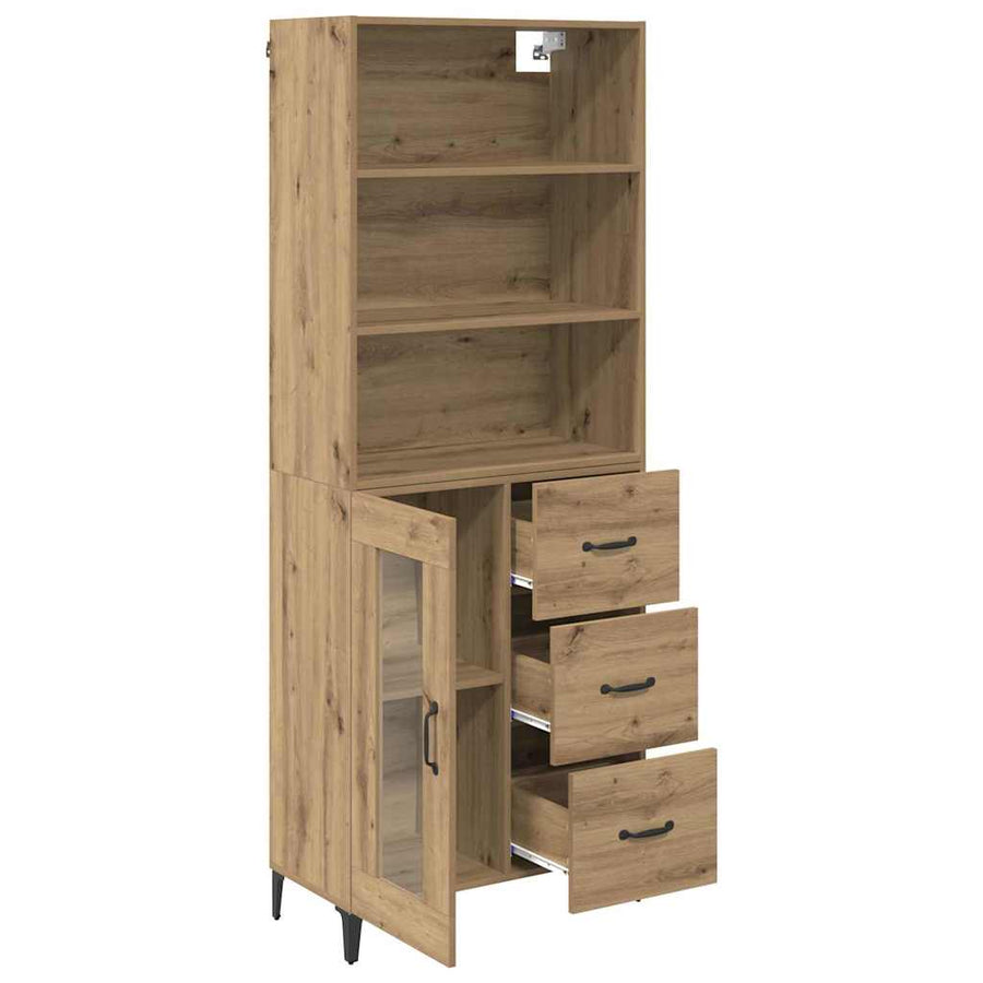 Hoge kast Artisan Eiken 69,5 x 34 x 180 cm Bewerkt hout