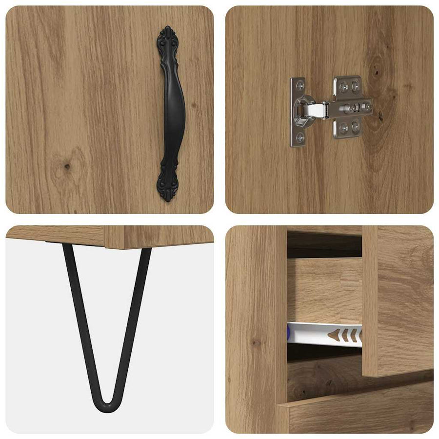 Hoge kast Artisan Eiken 69,5 x 32,5 x 180 cm Bewerkt hout