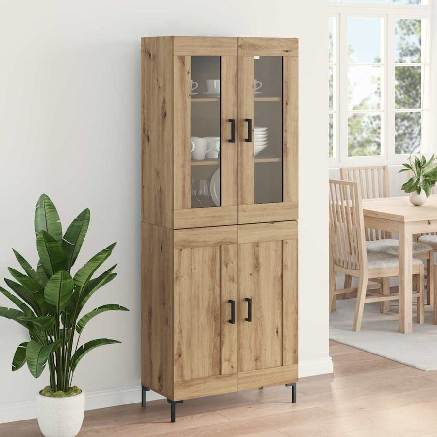 Hoge kast 2 pcs Artisan Eiken Bewerkt hout