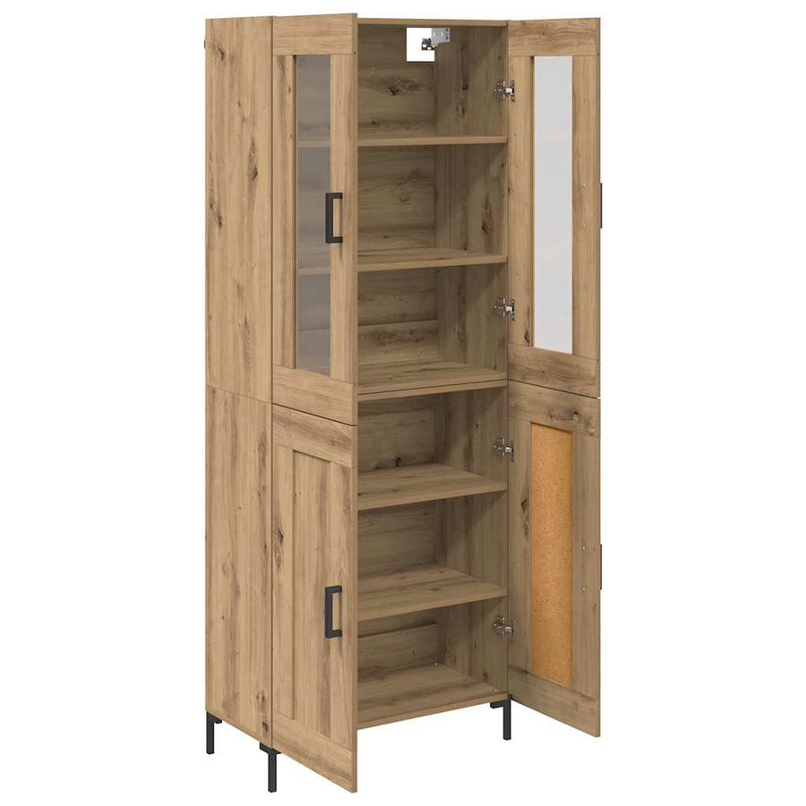 Hoge kast 2 pcs Artisan Eiken Bewerkt hout