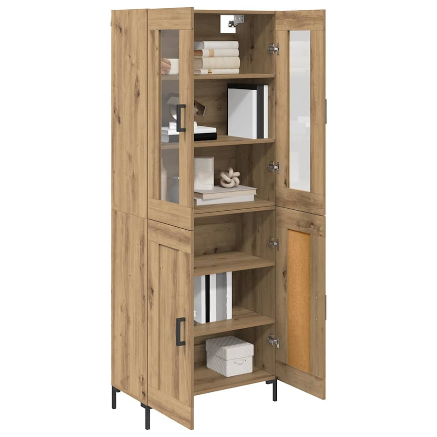 Hoge kast 2 pcs Artisan Eiken Bewerkt hout