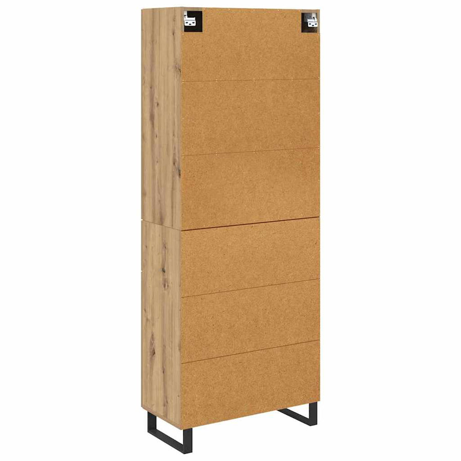 Hoge kast met lade 2 pcs Artisan Eiken Geengineerd Hout en Glas
